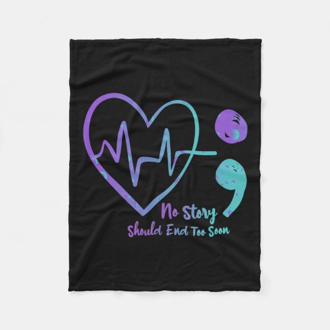 Keine Story sollte zu schnell Semicolon Suicide Aw Fleecedecke (Vorderseite)