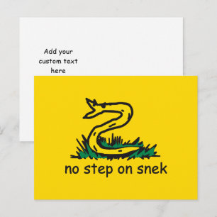 Keine Stufe auf Snek-Meme Gadsden-Parodie SnekRigh Postkarte