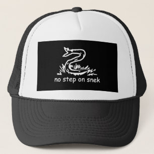 Keine Stufe auf Snek-Meme Gadsden SnekRight schwar Truckerkappe