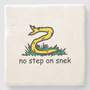 Keine Stufe auf Snek-Memes Gadsden-Parodie SnekRig Steinuntersetzer