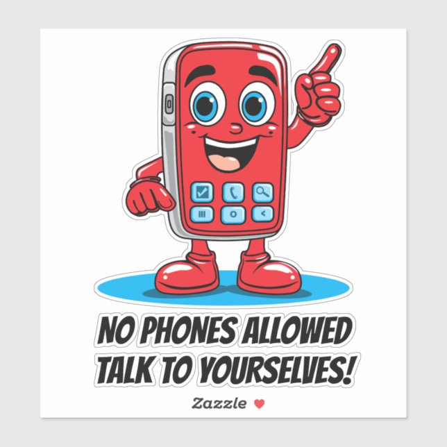 Keine Telefone erlaubt Red Retro Handy Aufkleber (Blatt)