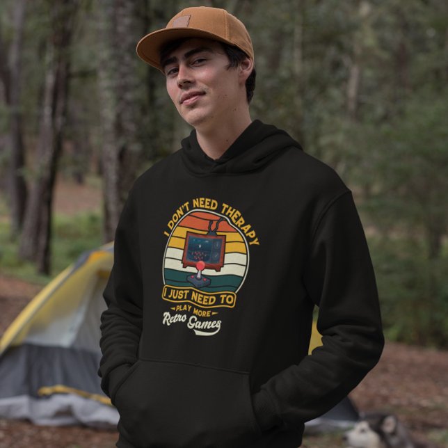 Keine Therapie nur Retro Games - Vintages Videospi Hoodie (Von Creator hochgeladen)