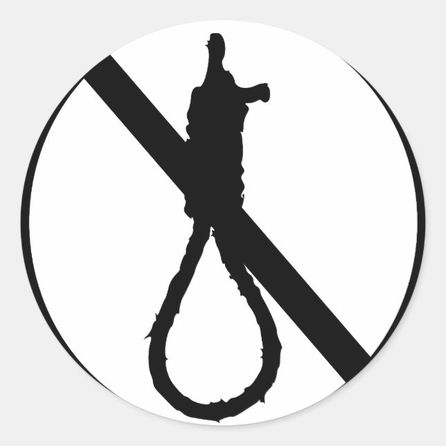 Keine Todesstrafe Schild Runder Aufkleber (Vorderseite)