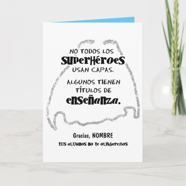 Keine todos los superhéroes usan capas. karte (Vorderseite)