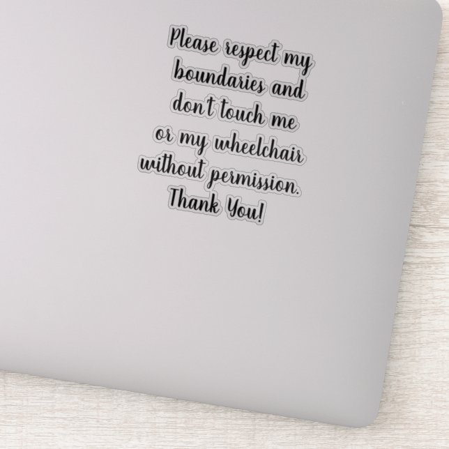 Keine Touch Rollstuhlaufkleber klar Aufkleber (Detail)