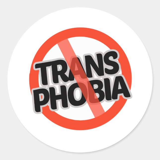 Keine Transphobie Runder Aufkleber (Vorderseite)