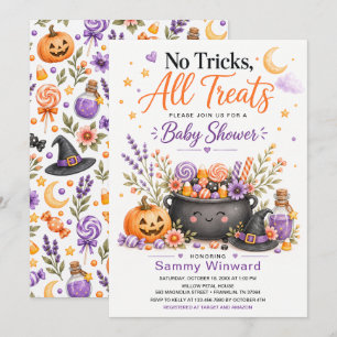 Keine Tricks, alle Süßigkeiten Halloween-Baby-Part Einladung