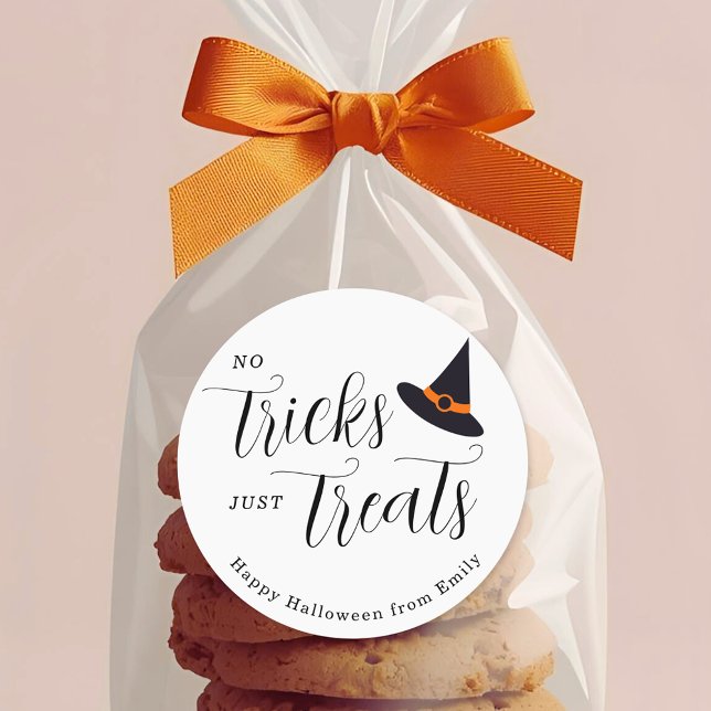 Keine Tricks nur Leckereien glücklich Halloween Runder Aufkleber (Von Creator hochgeladen)