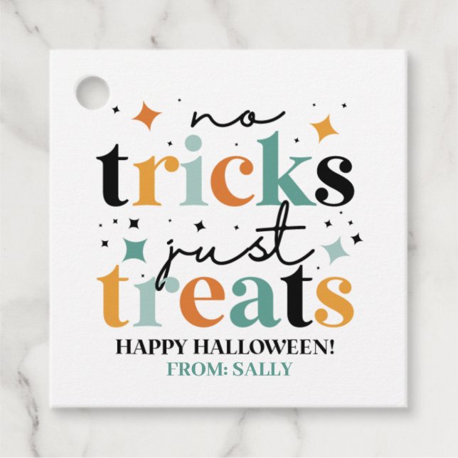 Keine Tricks nur Leckereien Halloween Geschenkanhänger (Vorderseite)