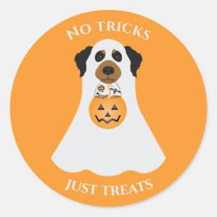 Keine Tricks nur Leckereien Halloween Hund Runder Aufkleber