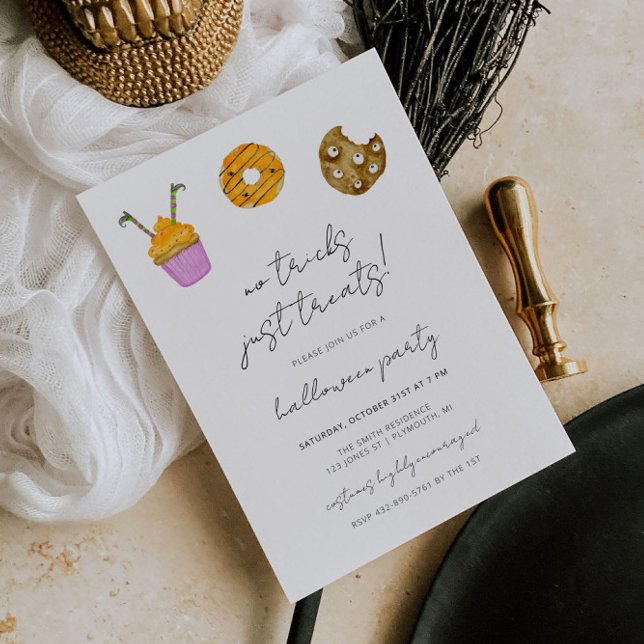 Keine Tricks nur Leckereien Halloween-Party Einlad Einladung (Von Creator hochgeladen)