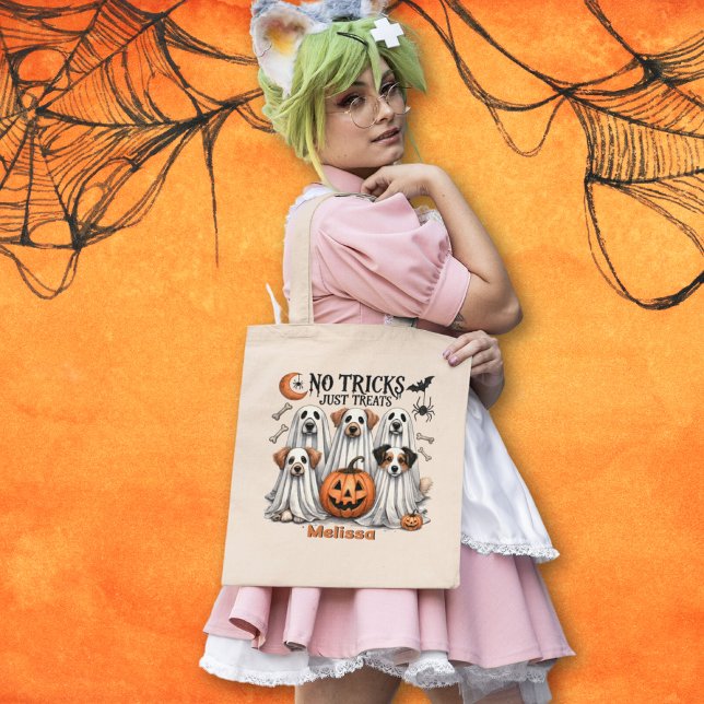 Keine Tricks nur Leckereien / Halloween-Sitten Tragetasche (No Tricks Just Treats / Halloween custom Tote Bag)