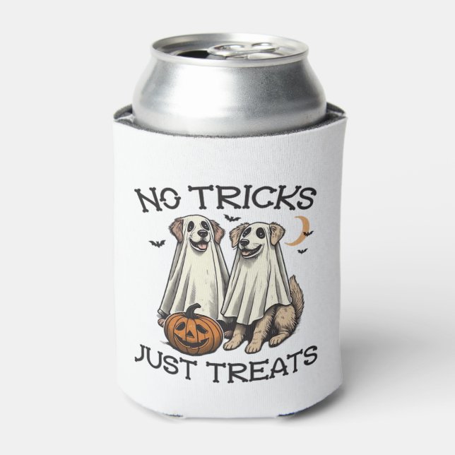 Keine Tricks, nur Leckereien Hund Halloween-Shirt  Dosenkühler (Kanne Vorderseite)