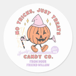 Keine Tricks nur Leckereien Spooky Candy Co Hallow Runder Aufkleber