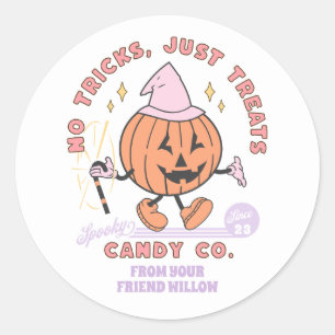 Keine Tricks nur Leckereien Spooky Candy Co Hallow Runder Aufkleber