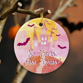 Keine Tricks nur Leckereien Spooky Castle Hallowee Keramik Ornament