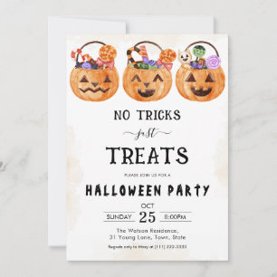 Keine Tricks, nur Leckereien verspooktes Halloween Einladung