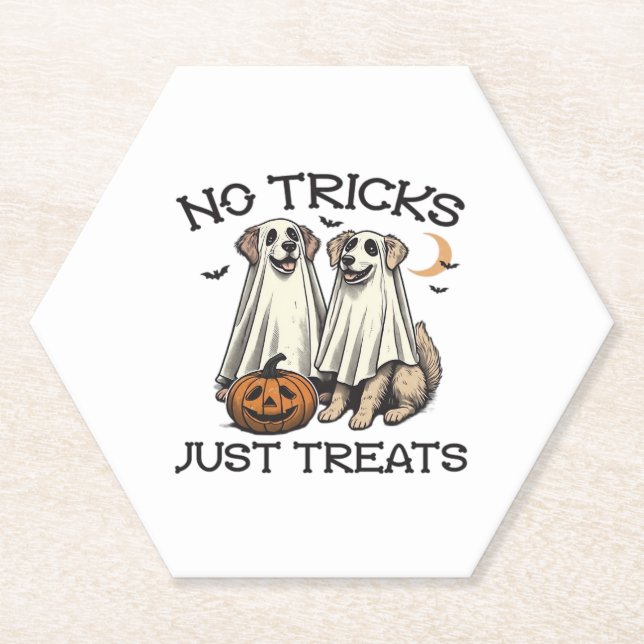 Keine Tricks, nur Leckerlis-Hunde-Halloween-Shirt  Untersetzer (Vorderseite)
