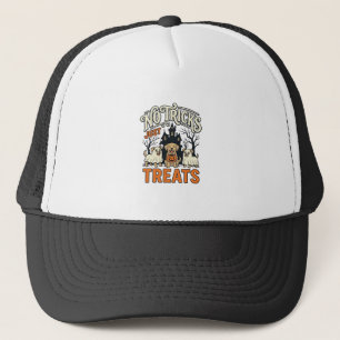 Keine Tricks, nur Süßigkeiten Halloween-Hund-Geist Truckerkappe