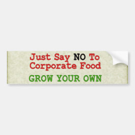 Keine Unternehmensnahrung Autoaufkleber