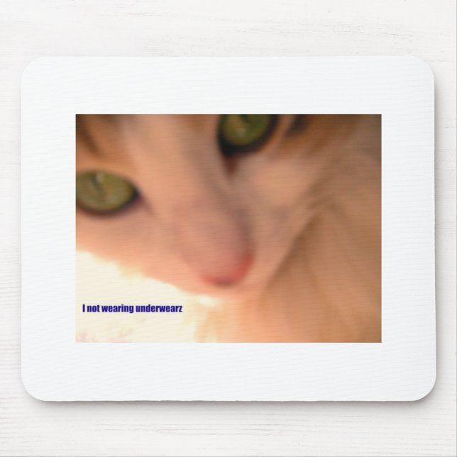 keine Unterwäsche-Miezekatze Mousepad (Vorne)