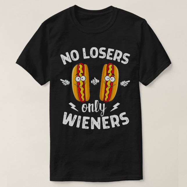 Keine Verlierer nur Dackeln Funny Hot Dog Griller  T-Shirt (Design vorne)