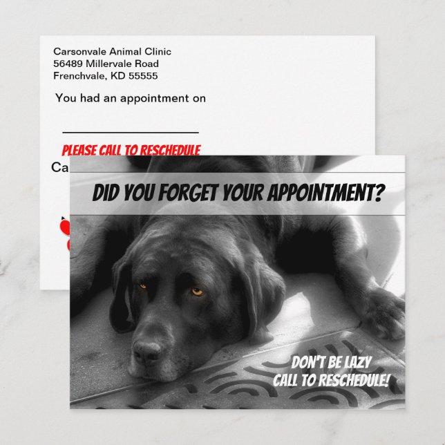 Keine verpasste Terminkarte Postkarte (Vorne/Hinten)