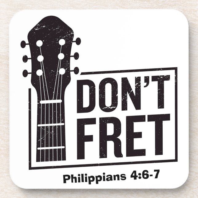 Keine verrückte Gitarre (Philippinen 4:6-7) Getränkeuntersetzer (Vorderseite)