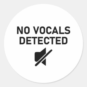 Keine Vocals erkannt Minimales Audio-Design Runder Aufkleber