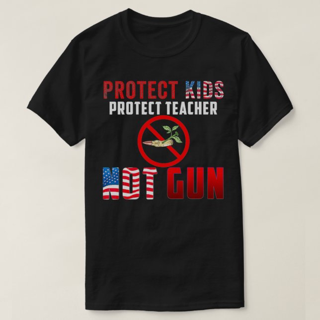 Keine Waffen schützen Kinder schützen Lehrer T-Shirt (Design vorne)
