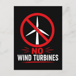 Keine Windkraftanlagen ländlicher Protest Postkarte