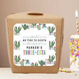 Keine Zeit bis Fiesta Dreisterne Fiesta 3. Geburts Quadratischer Aufkleber