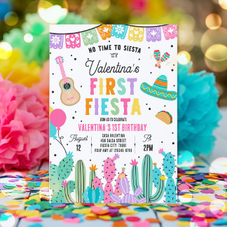 Keine Zeit bis zum 1. Geburtstag des Fiesta Party  Einladung