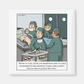 Keine Zeit für Musikunterricht Doktor Cartoon Magnet