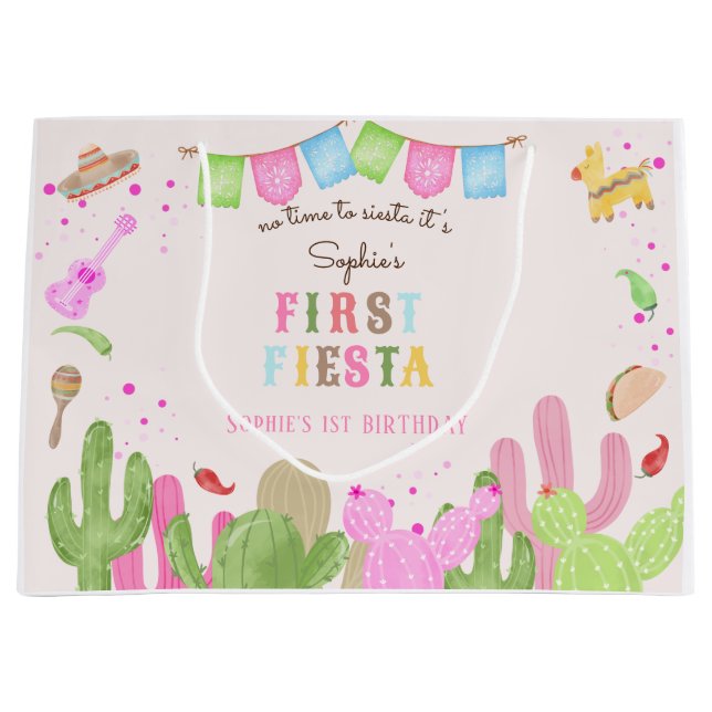 Keine Zeit, um zu siesta fiesta mexican ersten Geb Große Geschenktüte (Vorderseite)