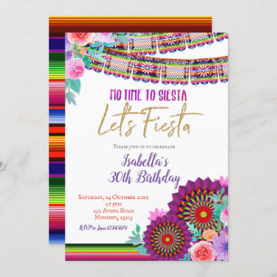 Keine Zeit zu Siesta Let's Fiesta Geburtstagseinla Einladung