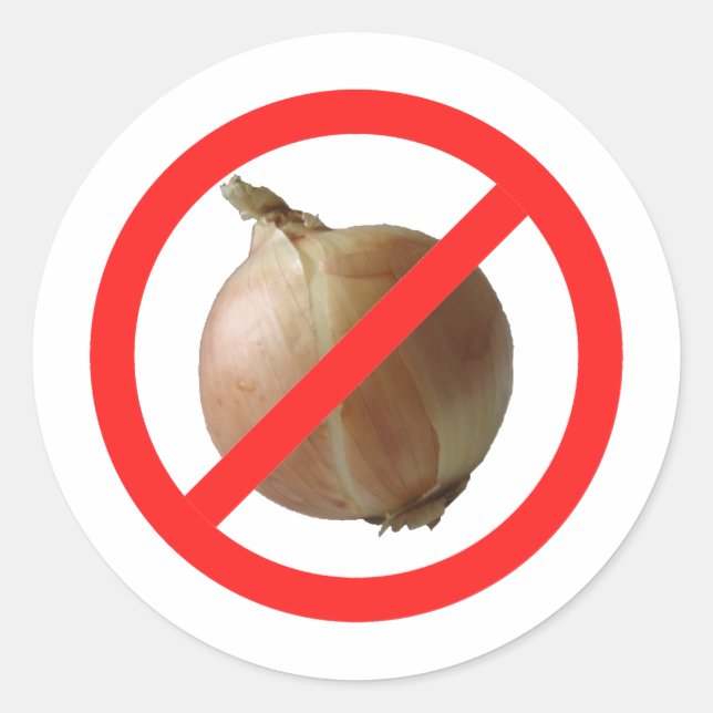 Keine Zwiebel Runder Aufkleber (Vorderseite)