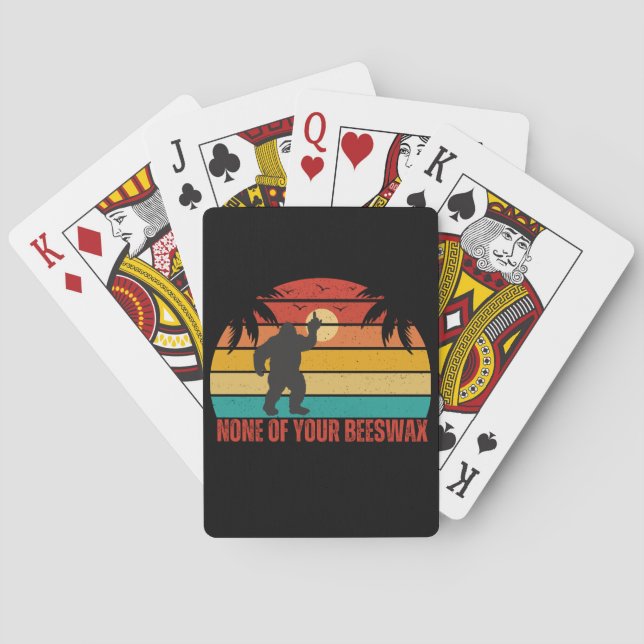 Keiner deiner Bärenwachs-Bigfoot-Mittelfinger Spielkarten (Rückseite)