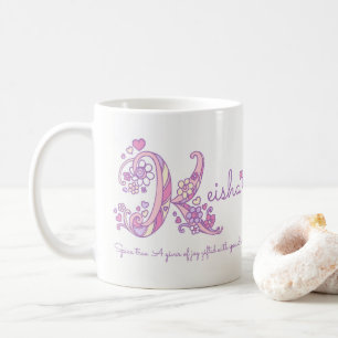 Keisha dekorativer K Monogrammpastell Kaffeetasse