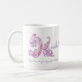 Keisha Name bedeutet dekorative K-Monogramm-Pastel Kaffeetasse
