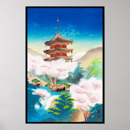 Keisui Pagoda im Frühling in japanischer orientali Poster