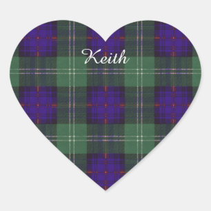 Keith Clan Kariert Scottish tartan Herz-Aufkleber