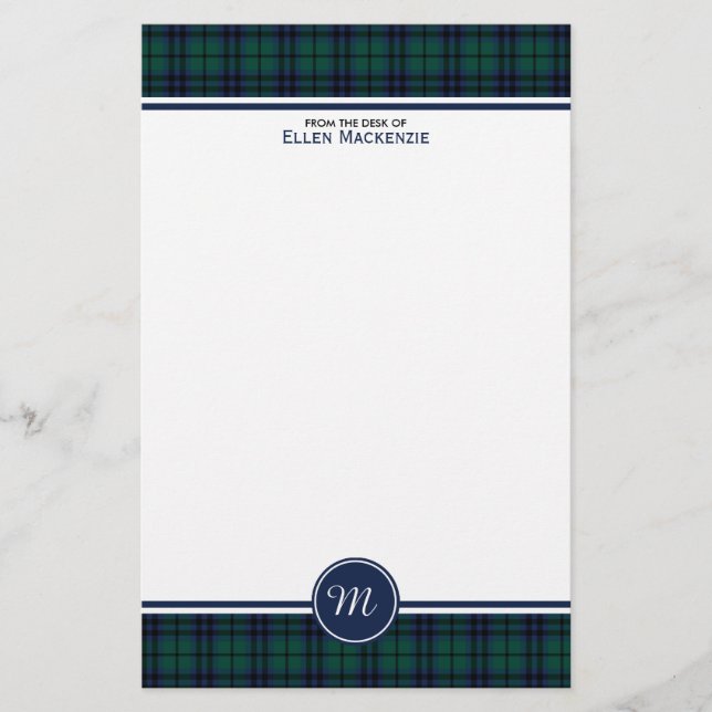 Keith Clan Modern Tartan Monogram Briefpapier (Vorderseite)