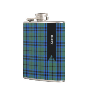 Keith Clan Scottish Tartan Kariertes Muster Flachmann
