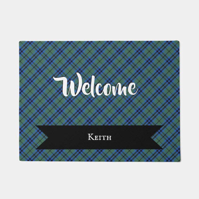 Keith Clan Scottish Tartan Kariertes Muster Fußmatte (Vorderseite)
