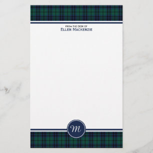 Keith-Clanmodernes Tartan-Monogramm Briefpapier