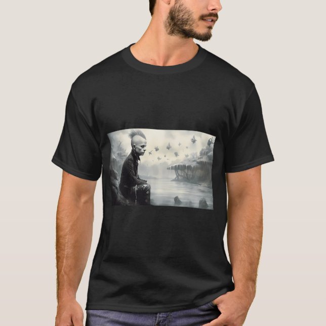 Keith der Punk-Fisch in der Luft T-Shirt (Vorderseite)