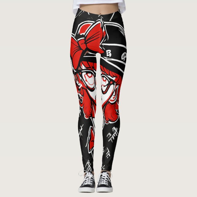 Keith Haring Inspirierte Graffiti-Leggings Leggings (Vorderseite)