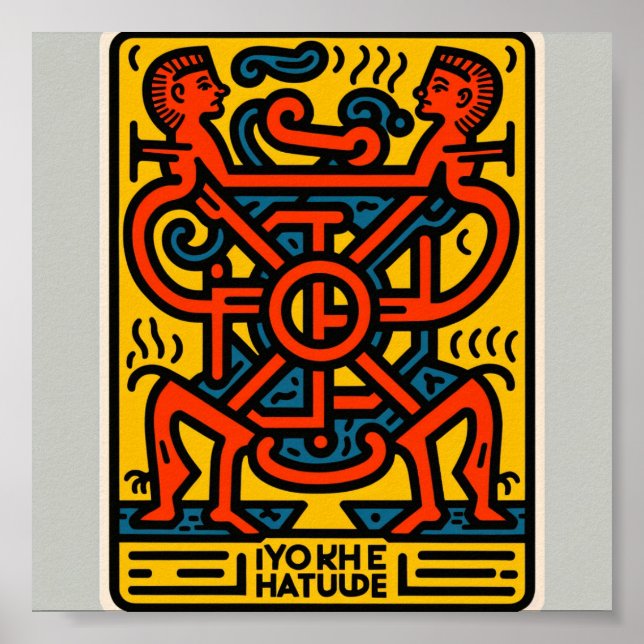 Keith Herling Stil ägyptisches Design-Plakat Poster (Vorne)