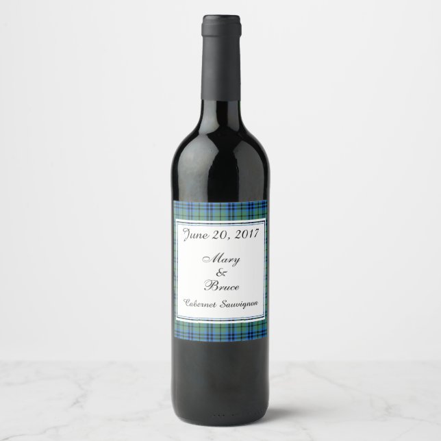 Keith Scottish Wedding Wine Label Weinetikett (Vorderseite)
